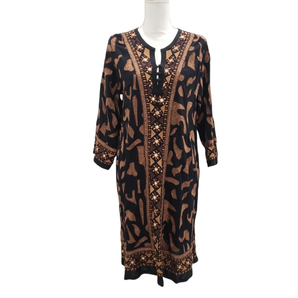 Soft Surroundings Anantara Black Embroidered Shift Dress Size Medium NWT - Picture 12 of 12